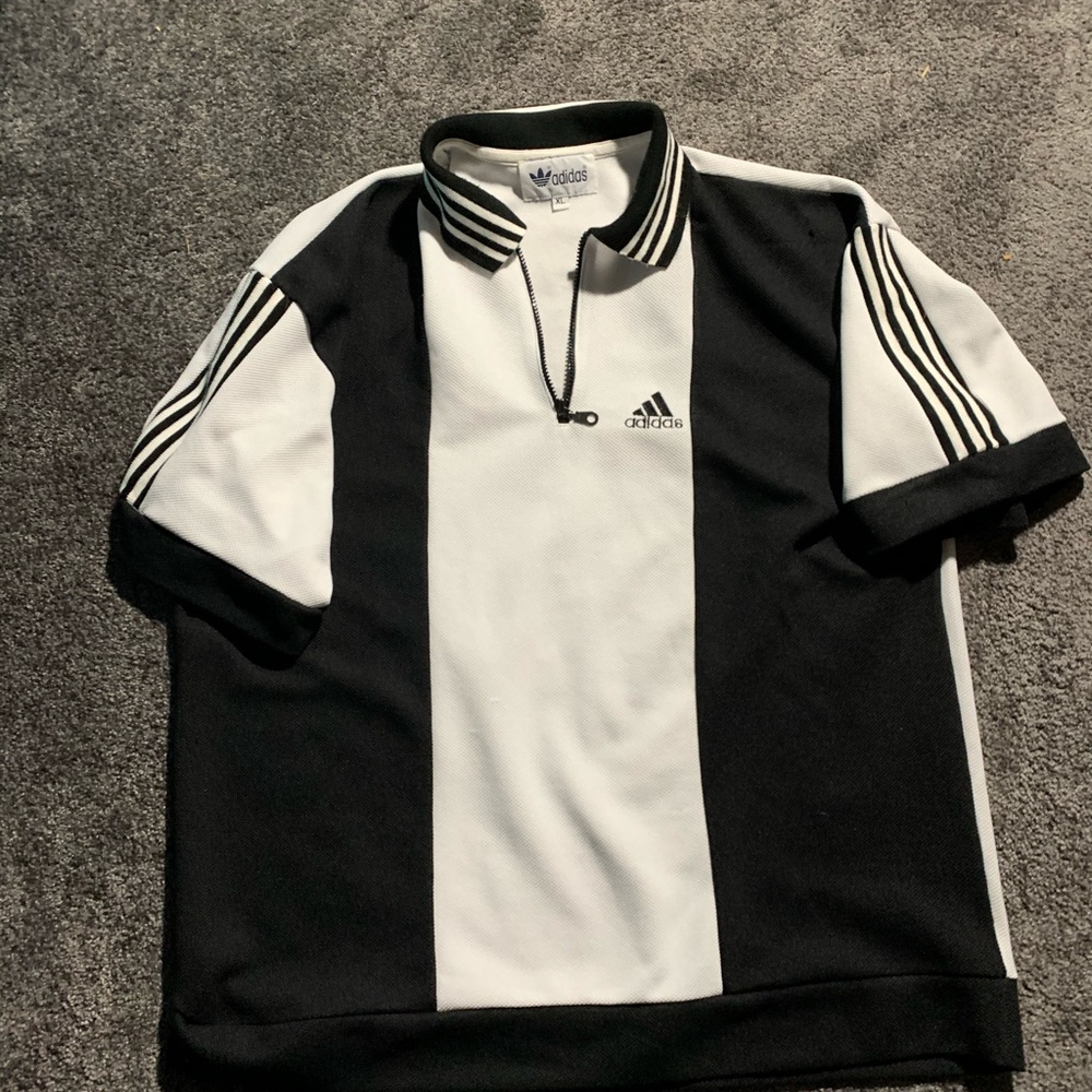 Vintage Adidas Collar Zip-Up Short sleeve